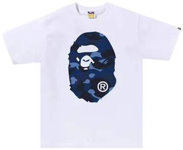 BAPE Color Camo Big Ape Head T-Shirt ‘White/Navy’